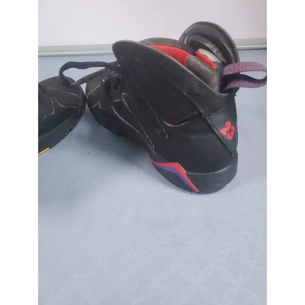 Nike Air Jordan 7 Retro GS Raptors 2012 Kids Size 12C Black Purple 304774-018